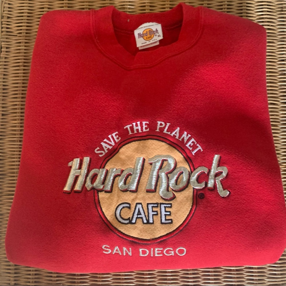 Red vintage Hard Rock Cafe San Diego sweatshirt size XL